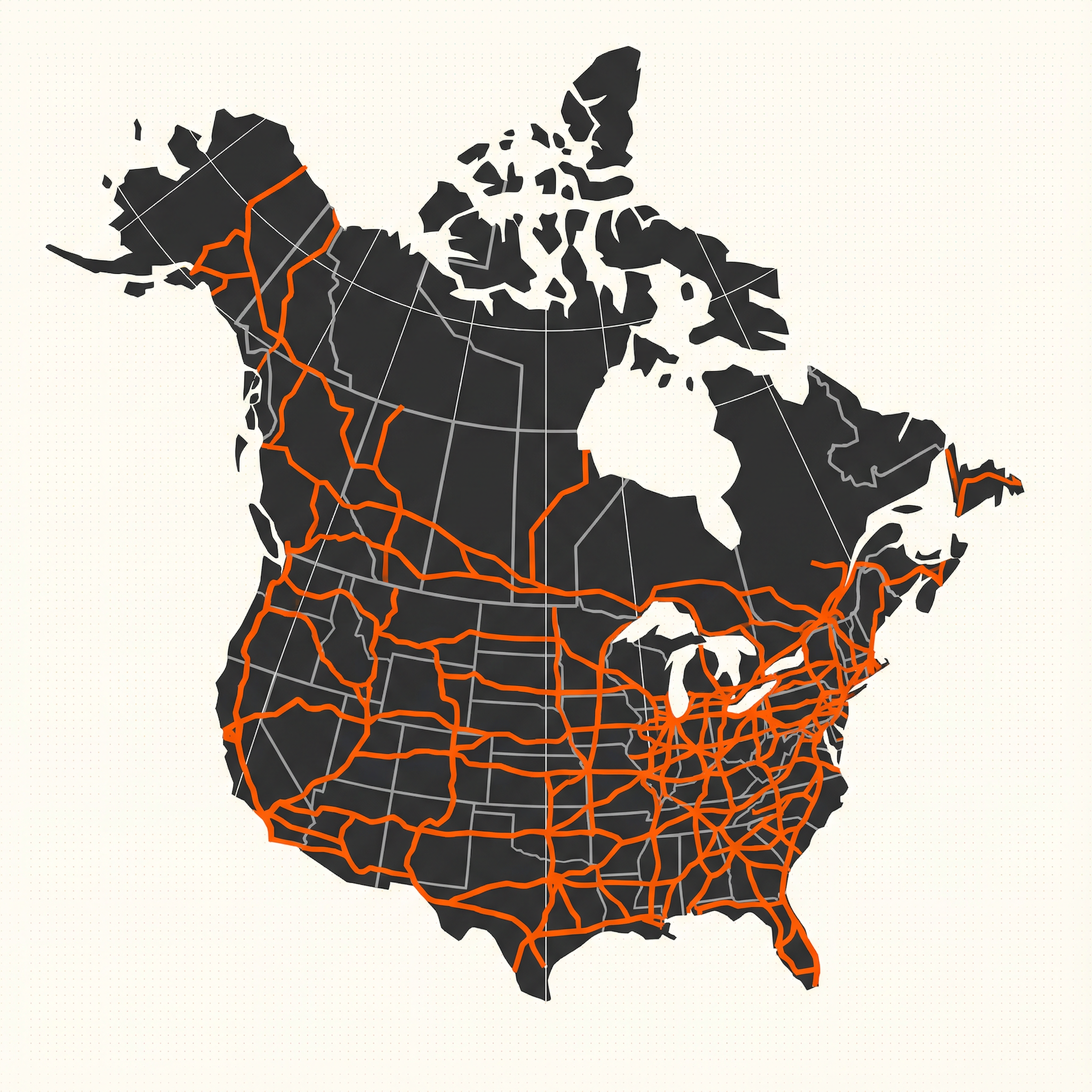 US and Canada coverage map